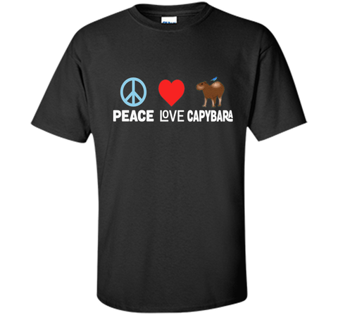 Peace Love Capybara T-Shirt - Funny Animal Giant Rodent Tee