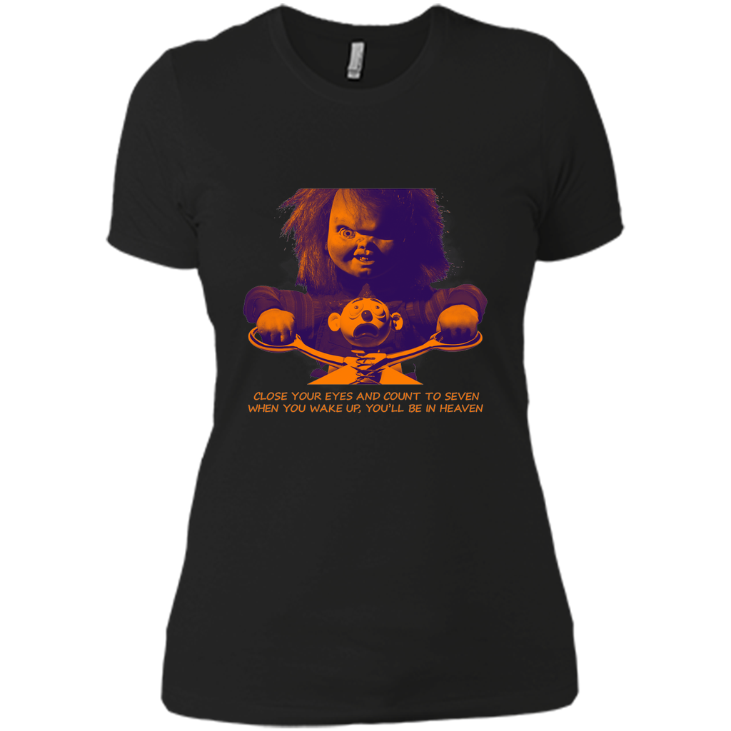 (1) close your eyes, you'll be in heaven, halloween day Next Level Ladies Boyfriend Tee