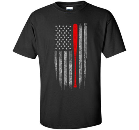 Baseball American Flag T-Shirt - Baseball Bat Flag T Shirt