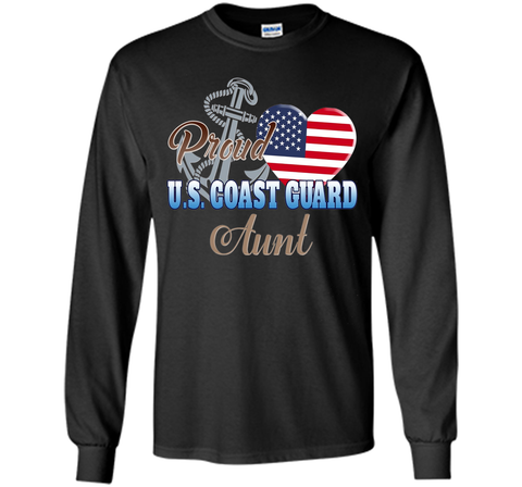 Proud U.S. Coast Guard Aunt Patriotic Heart T Shirt shirt