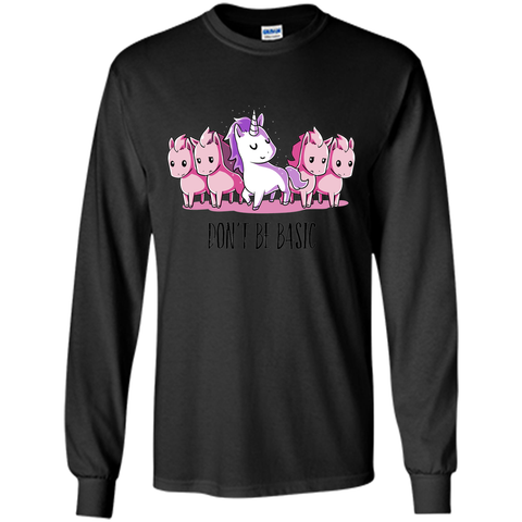 don't be basic-lovely unicorn t shirt