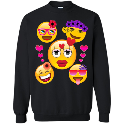 Cute Emoji Face Collage T-Shirt for Girls and Women