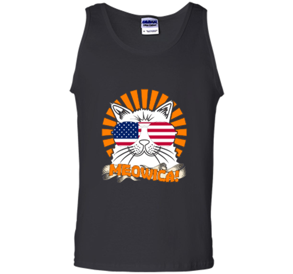 Cat 4th of July Meowica Shirt Funny Patriotic Cat Sunglasses