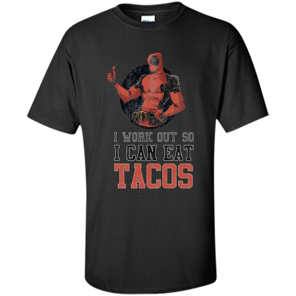 Marvel Deadpool Work Out Eat Tacos Graphic T-Shirt