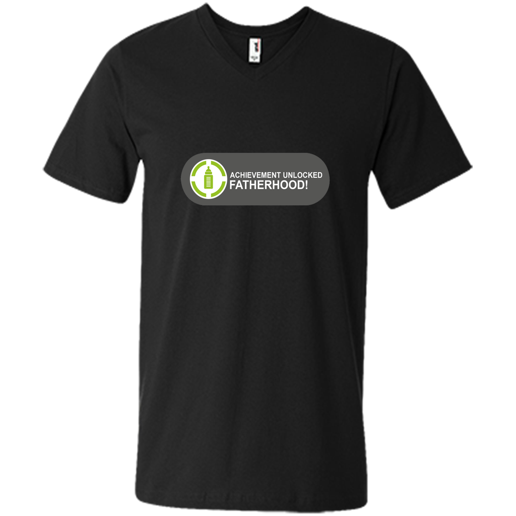 Achievement Unlocked Fatherhood Funny New Dad Gamer T-Shirt