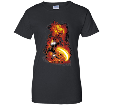 Marvel Ghost Rider Fire Fury Graphic T-Shirt Adult HORROR t-shirt