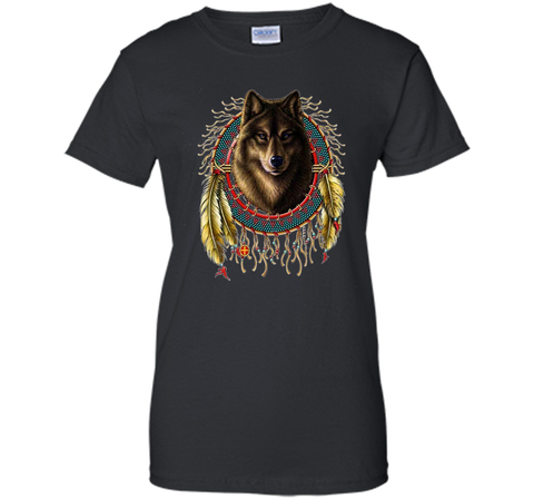 Native American T shirt - Wolf Dream Catchers