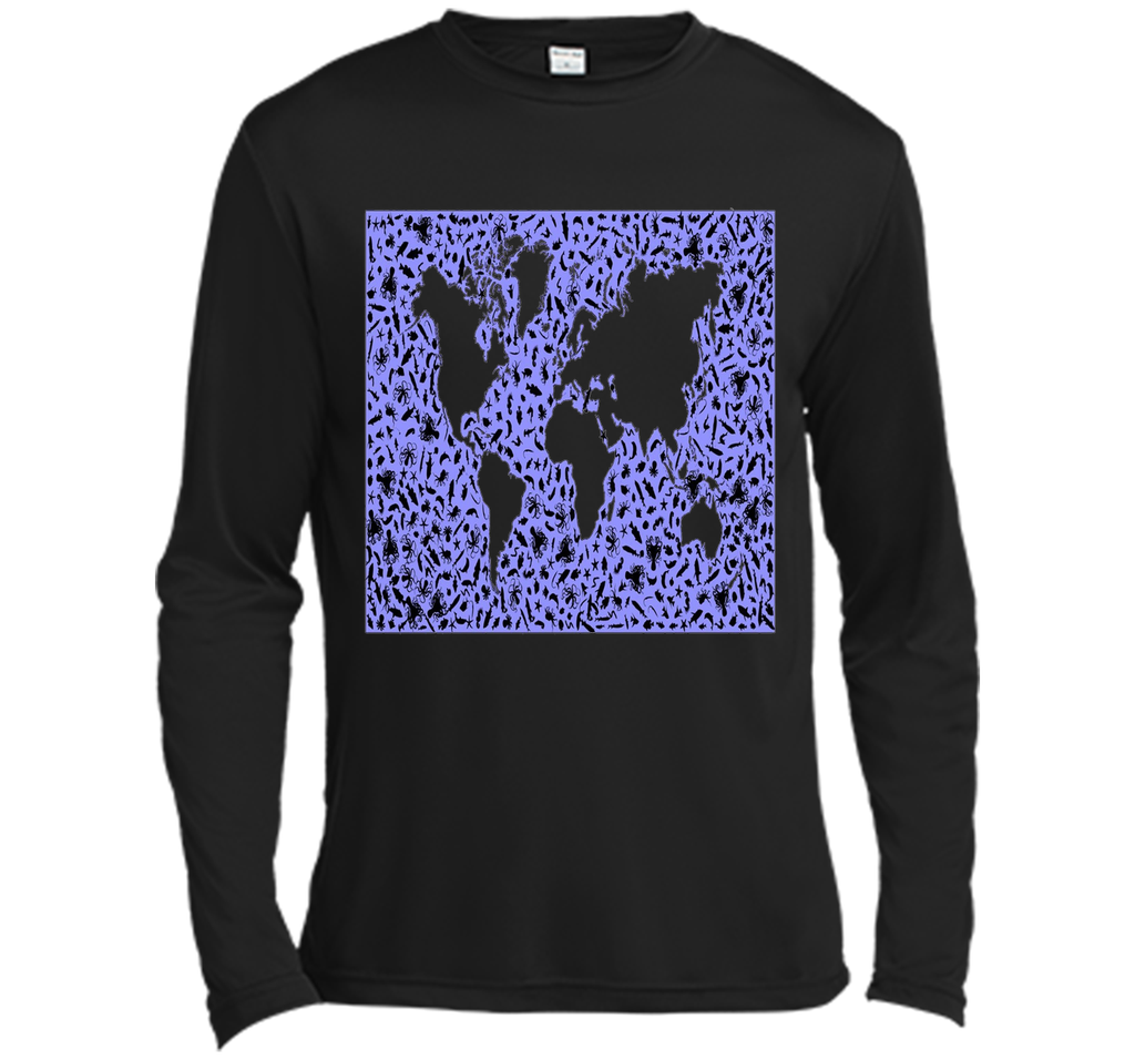 Marine Animals T-Shirt World Map Biology Sea Ocean Fish Tee