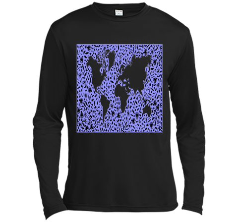 Marine Animals T-Shirt World Map Biology Sea Ocean Fish Tee