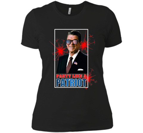 July 4th Party Like A Patriot Ronald Reagan Sunglass T-Shirt