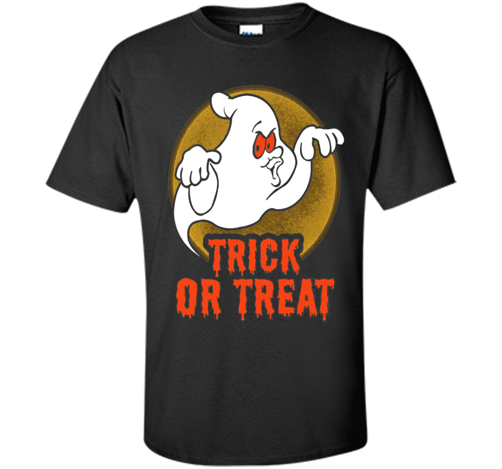 Funny Halloween Trick-or-Treat T-Shirt Ghost Tee cool shirt Custom Ultra Cotton