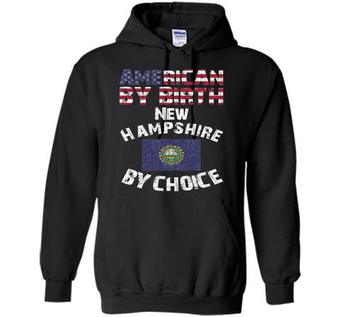 American By Birth New Hampshire By Choice State Flag T-Shirt