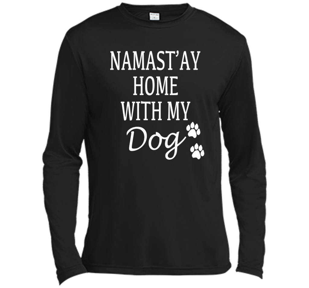 Namastay At Home With My Dog Funny Yoga Twist T-Shirt