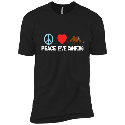Peace Love Camping T-Shirt - Funny Camper Tent Outdoors Tee