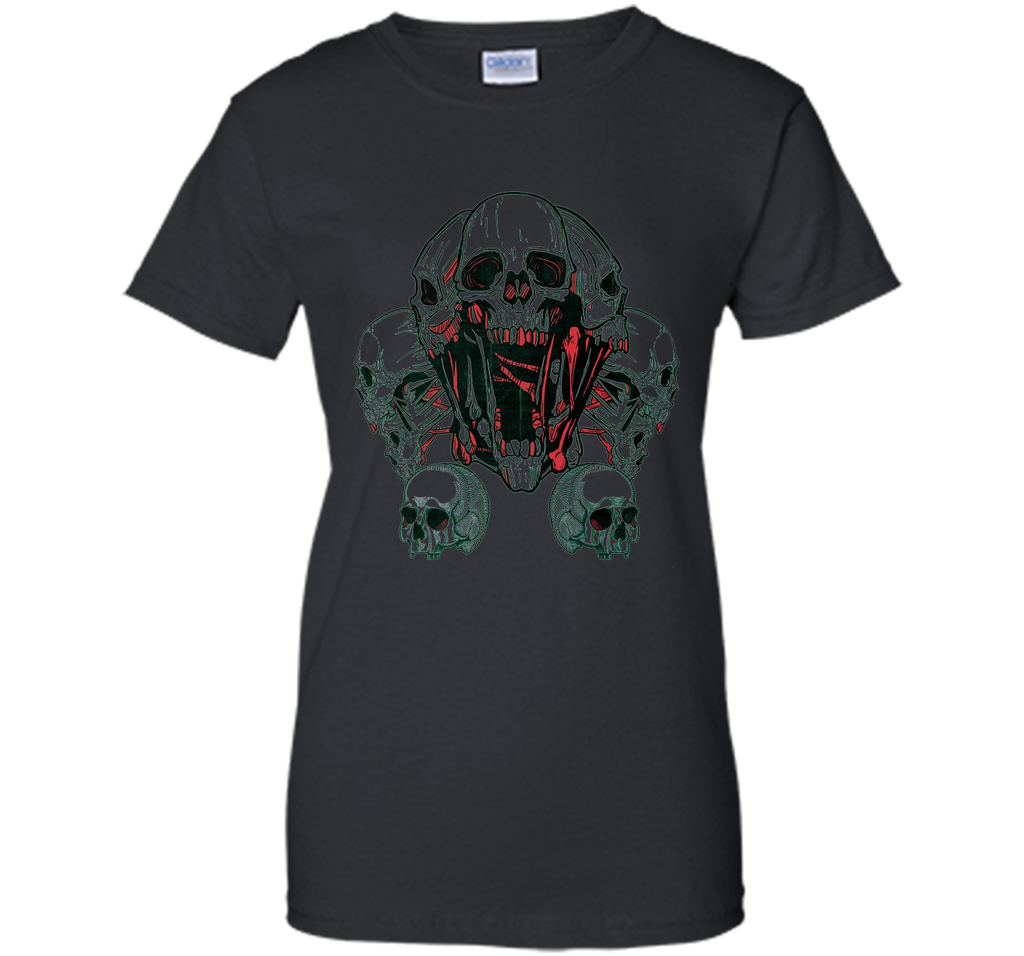 SKULLS - human skull - skeleton - horror - macabre t-shirt