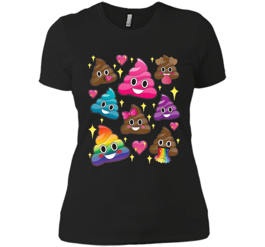 Cute Girl Rainbow Emoji Poop T-Shirt - BFF Gift or PJ Tee