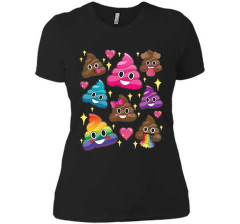 Cute Girl Rainbow Emoji Poop T-Shirt - BFF Gift or PJ Tee