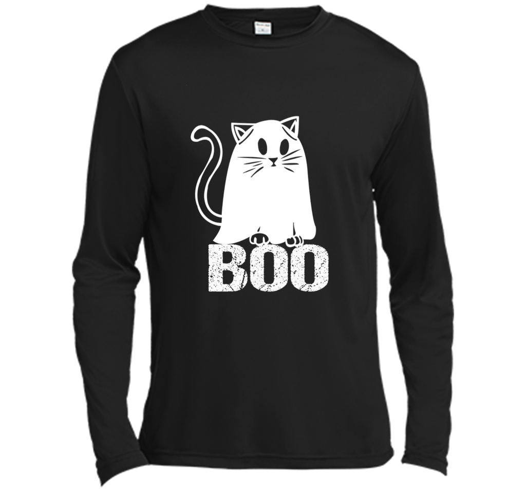 Cat Ghost Halloween Funny Tshirt Long Sleeve Moisture Absorbing Shirt
