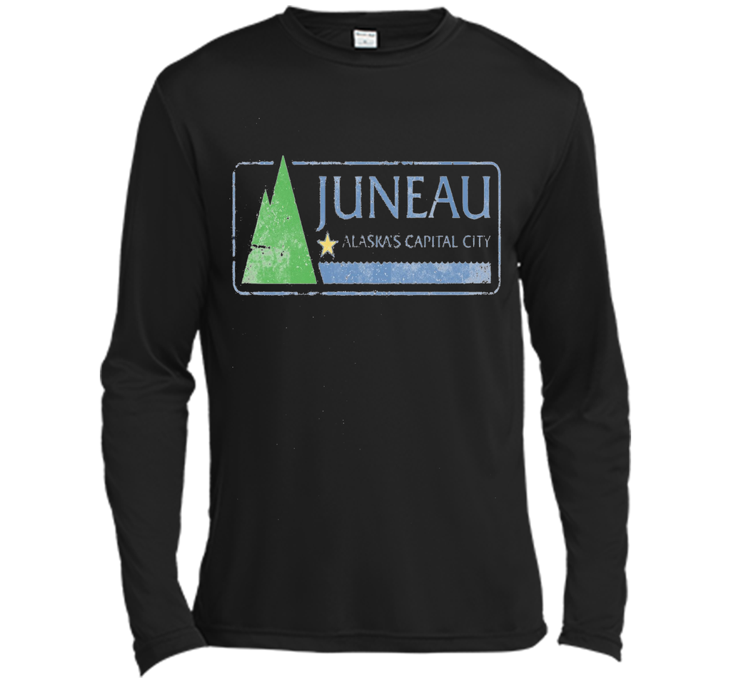 City Flag of Juneau Alaska Travel T Shirt Long Sleeve Moisture Absorbing T Shirt