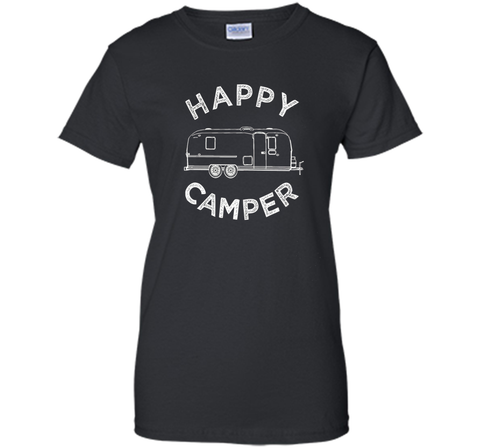 Happy Camper T-Shirt, Retro Camping Trailer Tee