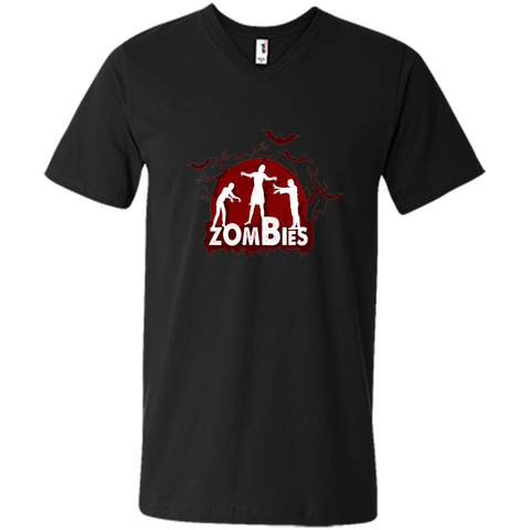 welcome to homeland of zombies, halloween Mens Printed V-Neck T