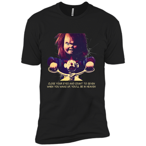 (2) close your eyes, you'll be in heaven, halloween day Next Level Premium Short Sleeve Tee