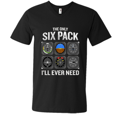 Only Six Pack I'll Need T-Shirt Funny Pilot Quote Cockpit