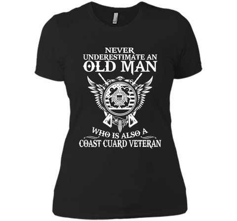 Never underestimate an old man coast guard veteran tshirt shirt