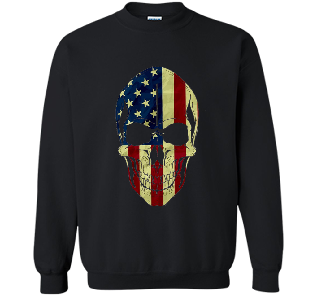 Skull Head Red White And Blue Flag Skull - 4TH Of July Shirt