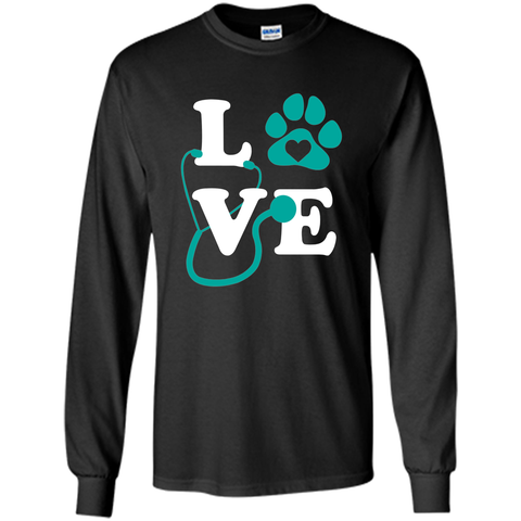 love veterinary medicine shirt cute letters pawprint gift