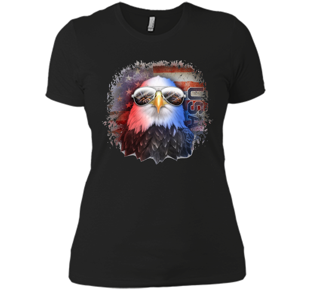 American Flag Bald Eagle Aviator Sunglasses Grungy T-Shirt