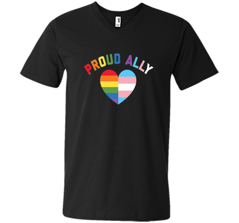 Proud Ally LGBT Rainbow Heart - Gay Pride Month T-Shirt
