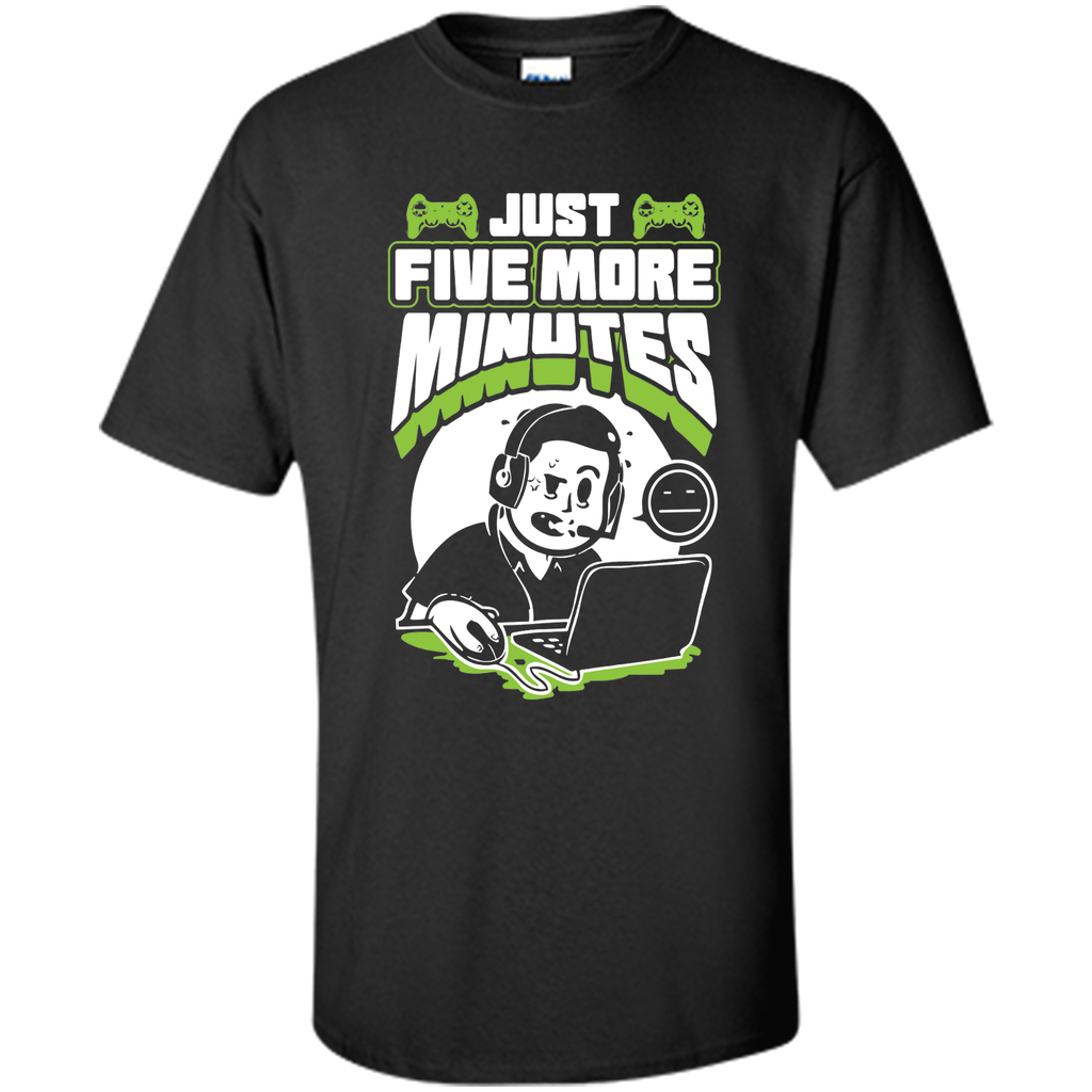 just five more minutes funny gamer shirt gaming t-shirts