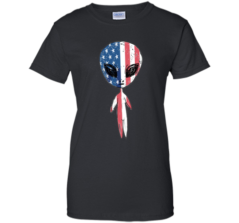 Alien With American Flag T-shirts For 4th Of July