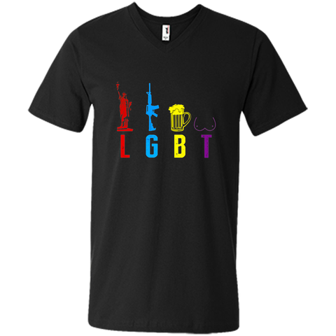 Liberty Gun Beer Funny T-shirt America - LGBT