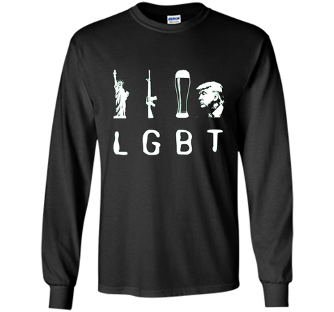 Liberty Guns Beer Trump T-Shirt Funny LGBT Shirt
