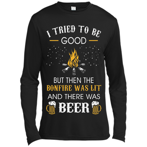 I Tried Be Good But Then Bonfire Lit Beer Camping T-Shirt
