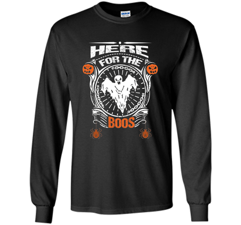Boos Tshirt Halloween Ghost and Spider LS Ultra Cotton Tshirt