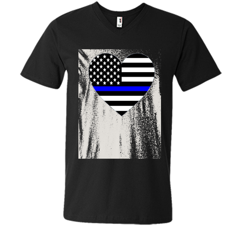 Thin Blue Line Police Support Love Heart T-shirt.
