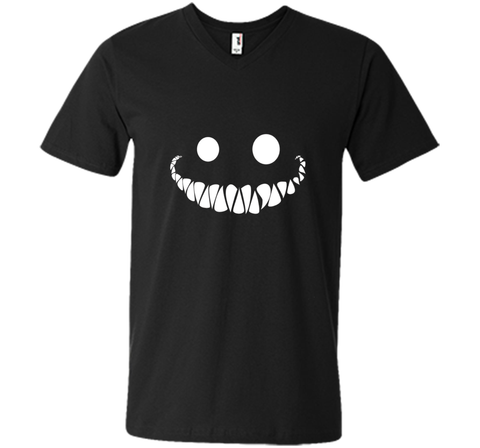Halloween Cheshire Ghost Cat Smile T shirt Mens Printed V-Neck T