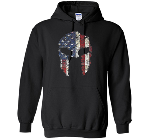 American Spartan Warrior Helmet Patriotic Flag T-Shirt