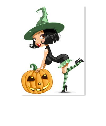 Witch girl with pumpkin