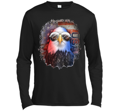 American Flag Bald Eagle Aviator Sunglasses Grungy T-Shirt