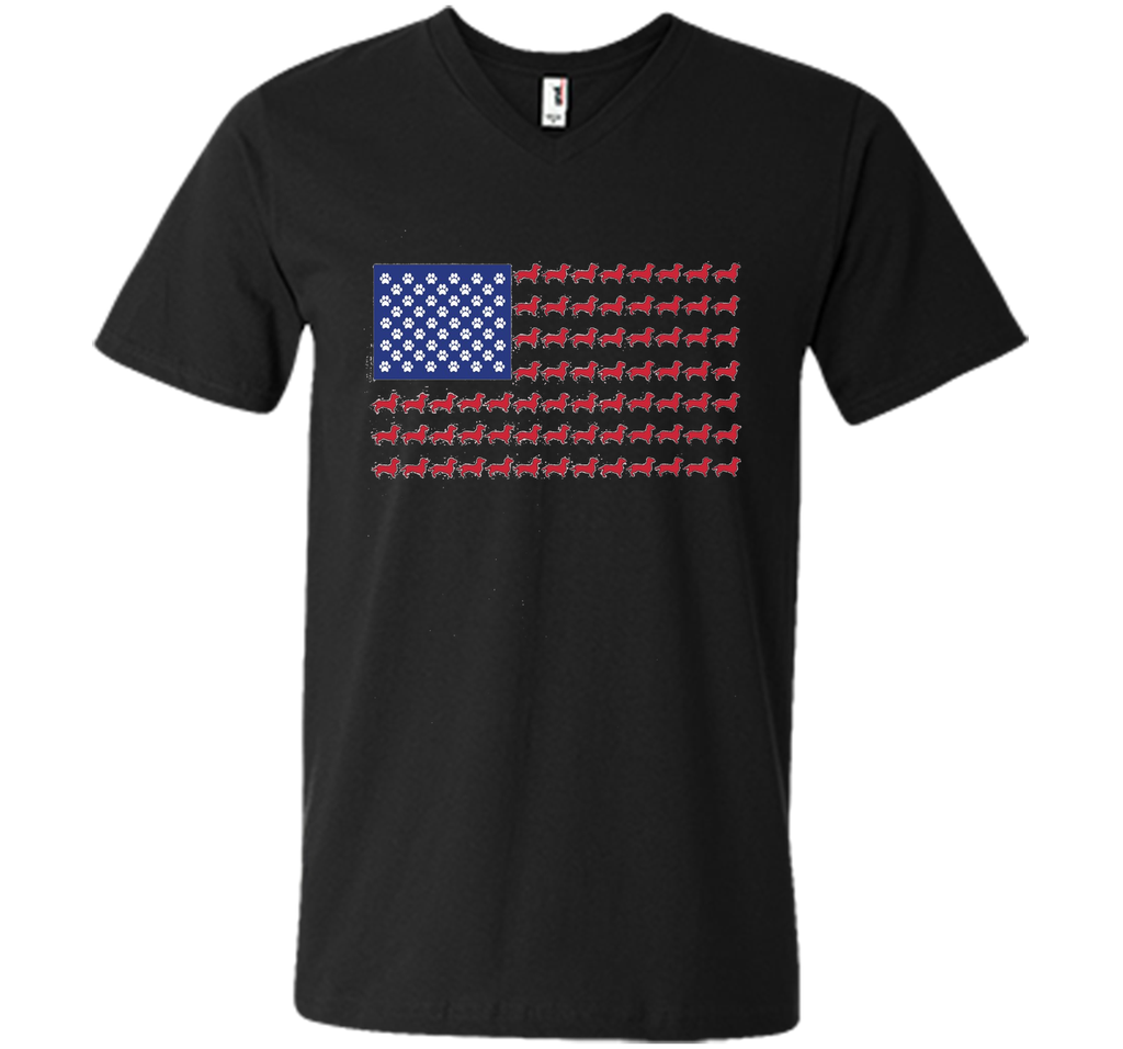 Dachshund T-Shirt - Cute American Flag 4th of July