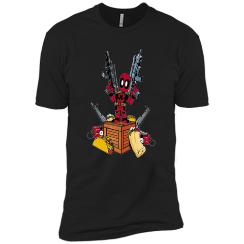 Marvel Deadpool Weapons and Food Graphic T-Shirt