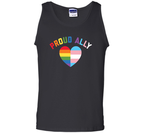 Proud Ally LGBT Rainbow Heart - Gay Pride Month T-Shirt