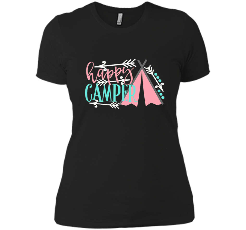 Happy Camper Shirt Girly Pink Tent Tribal Arrow Camping Mom