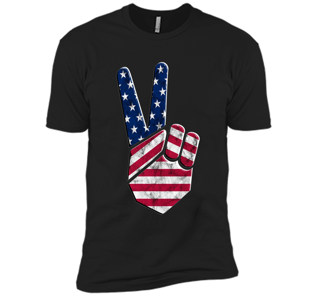 Big Peace Sign Flag Shirt 4th of July for Men Women Kids