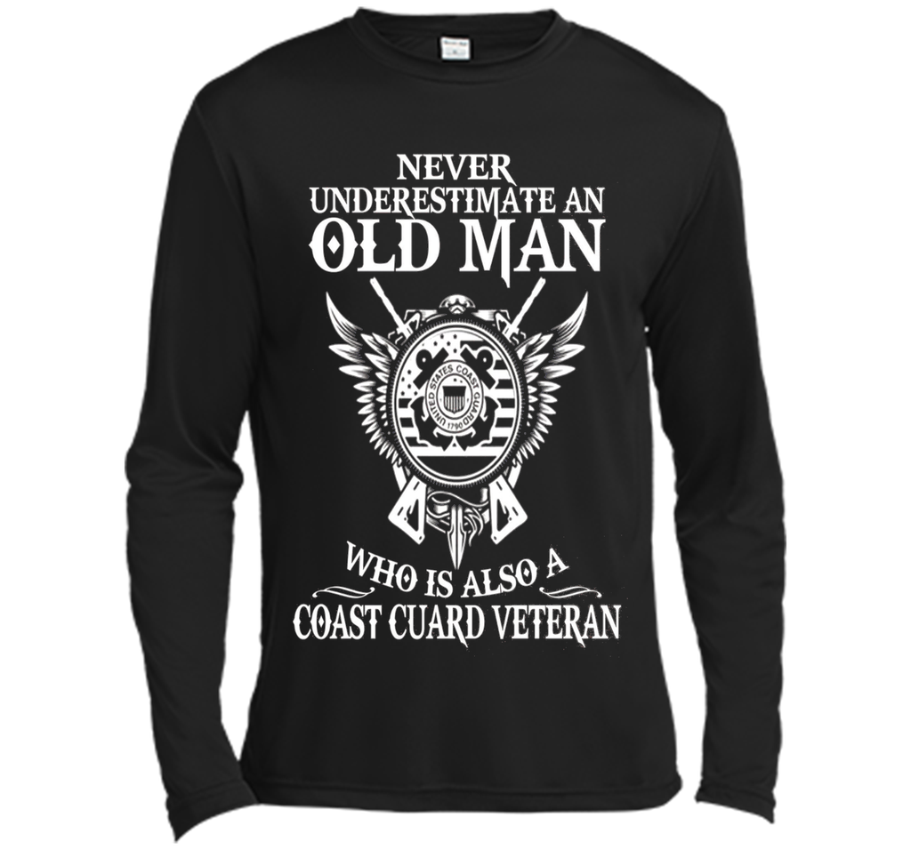 Never underestimate an old man coast guard veteran tshirt shirt