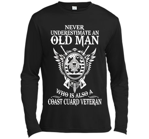 Never underestimate an old man coast guard veteran tshirt shirt